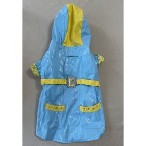 Disney Parks Tinker Bell Dog Raincoat Jacket Blue Yellow Hooded Medium